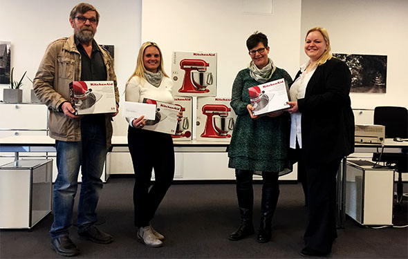 v. l. n. r.: Günter Pingel, Sarina Stahlhut (Privatkundenberaterin), Yvonne Wisniewski, Claudia Viehweg (Privatkundenberaterin)